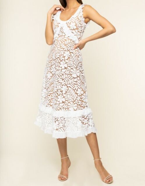 Michael Michael Kors Size XS Floral Lace Empire Waist Midi Dress 