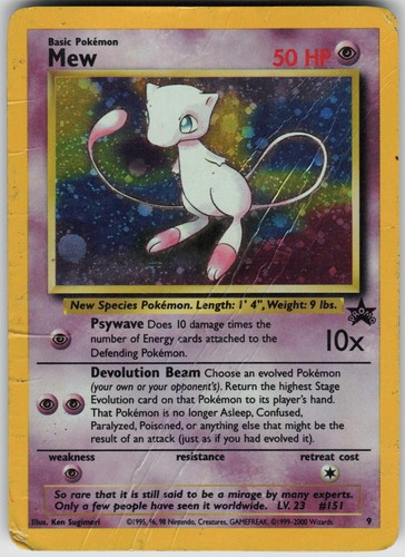 Mew 9 Promo Wizards Black Star Promos Pokemon Holo Damaged