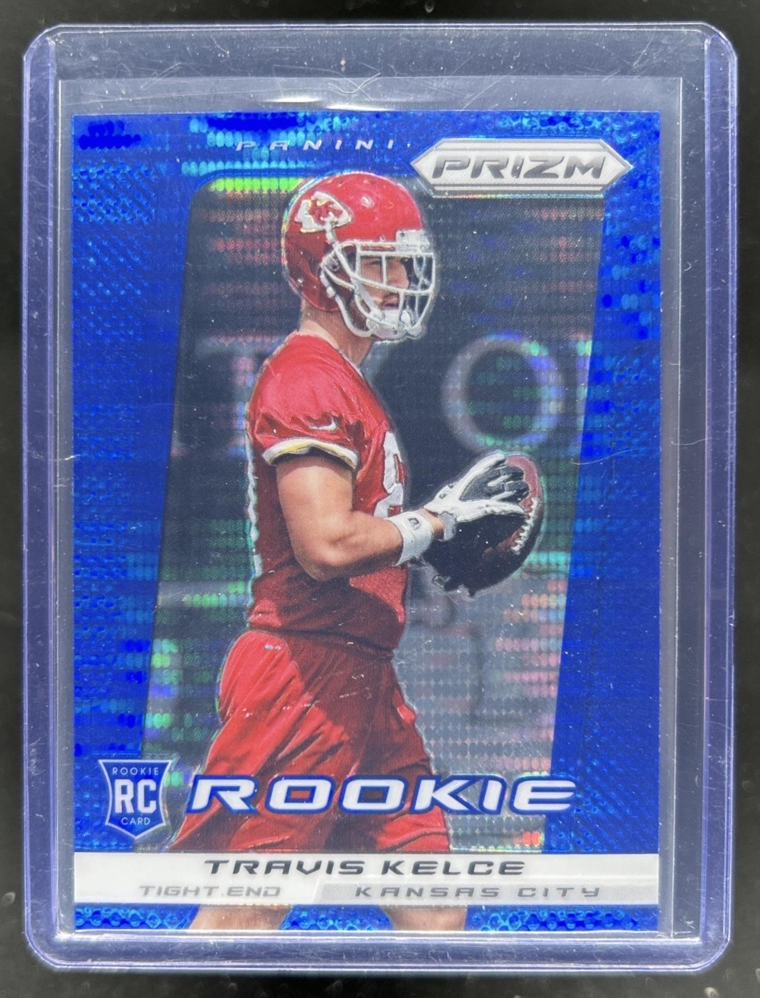 2013 Prizm Travis Kelce RC Prizm Blue Pulsar Rookie #292 Chiefs
