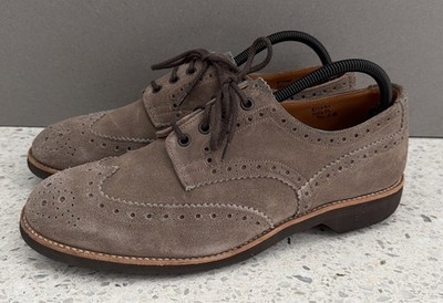 Size 9.5   Trickers Suede Brogues Made In Uk England Vintage Derby Dress Shoes