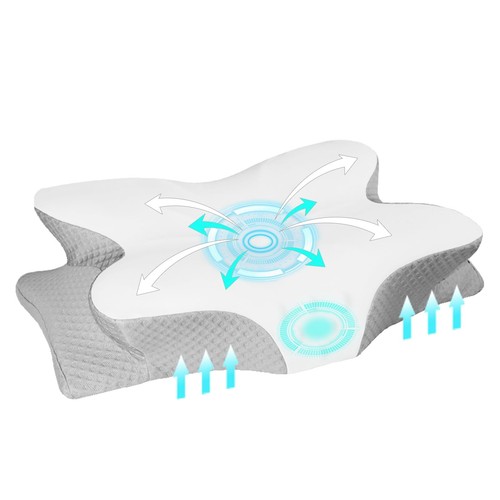 Cervical Neck Pillow for Pain Relief, Neck Support Pillows for Sleeping with ...