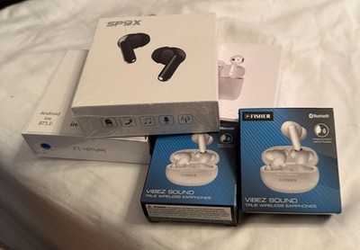 Five!! 3.5mm Generic Earbuds/Headphones w/ Microphone Brand New In Box 5 Boxes
