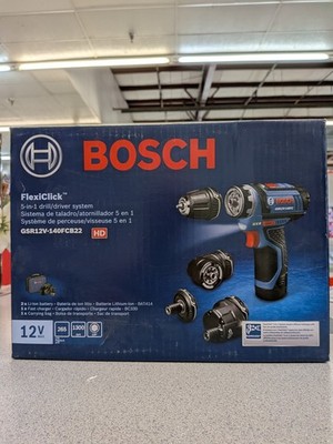 Bosch GSR12V-140FCB22 12V MAX Brushless FlexiClick 5-in-1 Drill Driver Kit240378