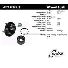 Centric Parts Axle Bearing and Hub Assembly Repair Kit 403.61001
