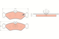 Image of Rear TRW-OE GDB1262 Brake Pad Set, disc brake for MERCEDES-BENZ,VW