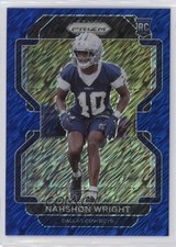 2021 Panini Prizm Rookie Blue Shimmer Prizm 23/25 Nahshon Wright #438 rf2