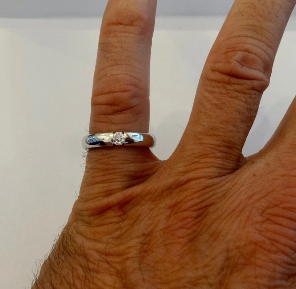 Eleganter 950er Platinspannring BRILLANT 0,21 Carat, Ringgrößen 53,54 - Bild 3 von 3