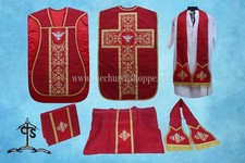 Heiligen Geist Bestickt Römische Kasel Fiddleback ♥ Vestment Und Mass Set Rot