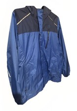 Blue / Navy Blue LLBean Kids XL 18 Wind Breaker Jacket with hood / Rain Jacket