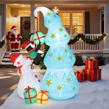 8FT Christmas Inflatables Tree Snowman Penguin 2025 NEW LED Outdoor Decoration
