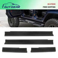 4x For Jeep Wrangler Jk Jku 2007-2018 Door Sill Entry Guard Plate Protectors Kit