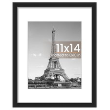 11x14 Picture Frame, Display Pictures 8x10 with Mat or 11x14 Without Mat, Wal...