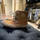 Sorel Unisex Kids Size 9 Tan Suede Chukka Ankle Boots Lace Up Breathable — photo 3