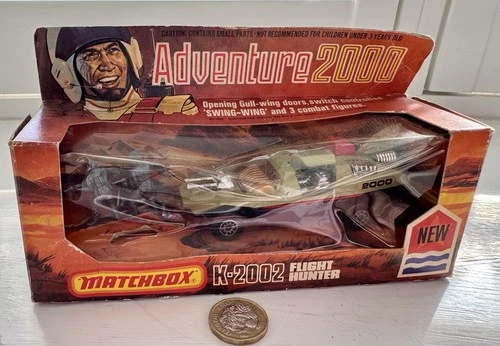 Matchbox Adventure 2000 K-2002 Flight Hunter Lesney, 1977 Edition, Boxed. Figure