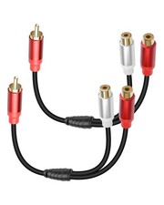 GELRHONR 2Pack RCA Splitter, 1 Male 30 centimeters, 1Male to 2 Female Black