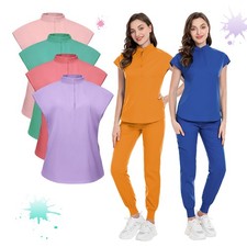 NiaaHinn Women's Fashion Jogger Scrubs Stylish Nurse Uniform Set