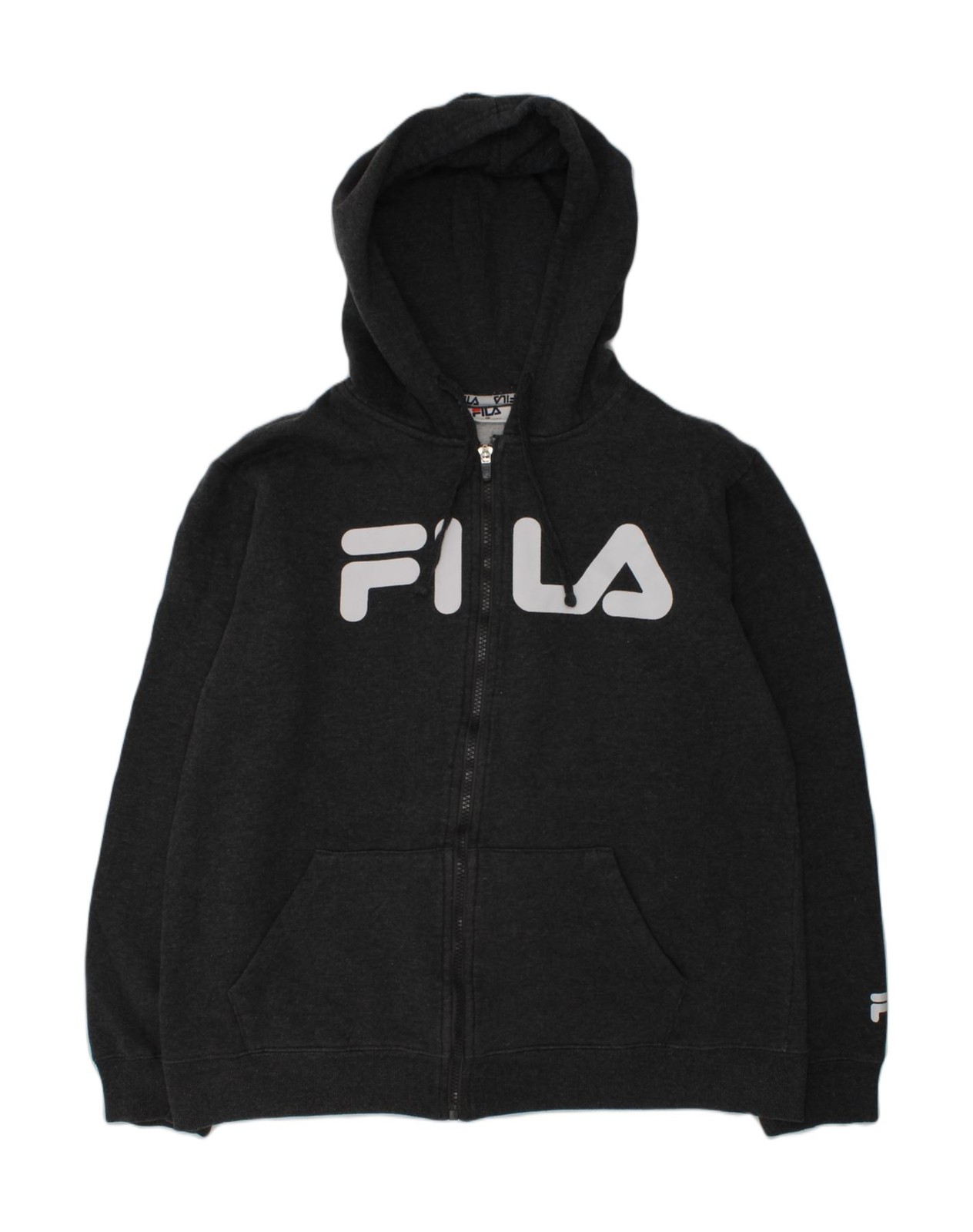 Felpa con cappuccio FILA ragazzo grafica zip 15 16 anni grigio cotone AD78
