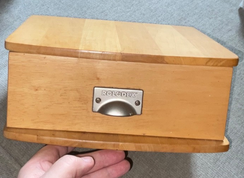 ROLODEX Organizer da scrivania in legno con cassetto portadocumenti e schede 11" vedi foto - Foto 3 di 23