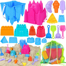FUSPWEAO Beach Toys Sand Toys for Kids, Sand Castle Toys for Beach with 2 Castle