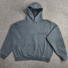 Fear of God Essentials Hoodie Mens Size Large Black Stretch Limo Sweatshirt Read