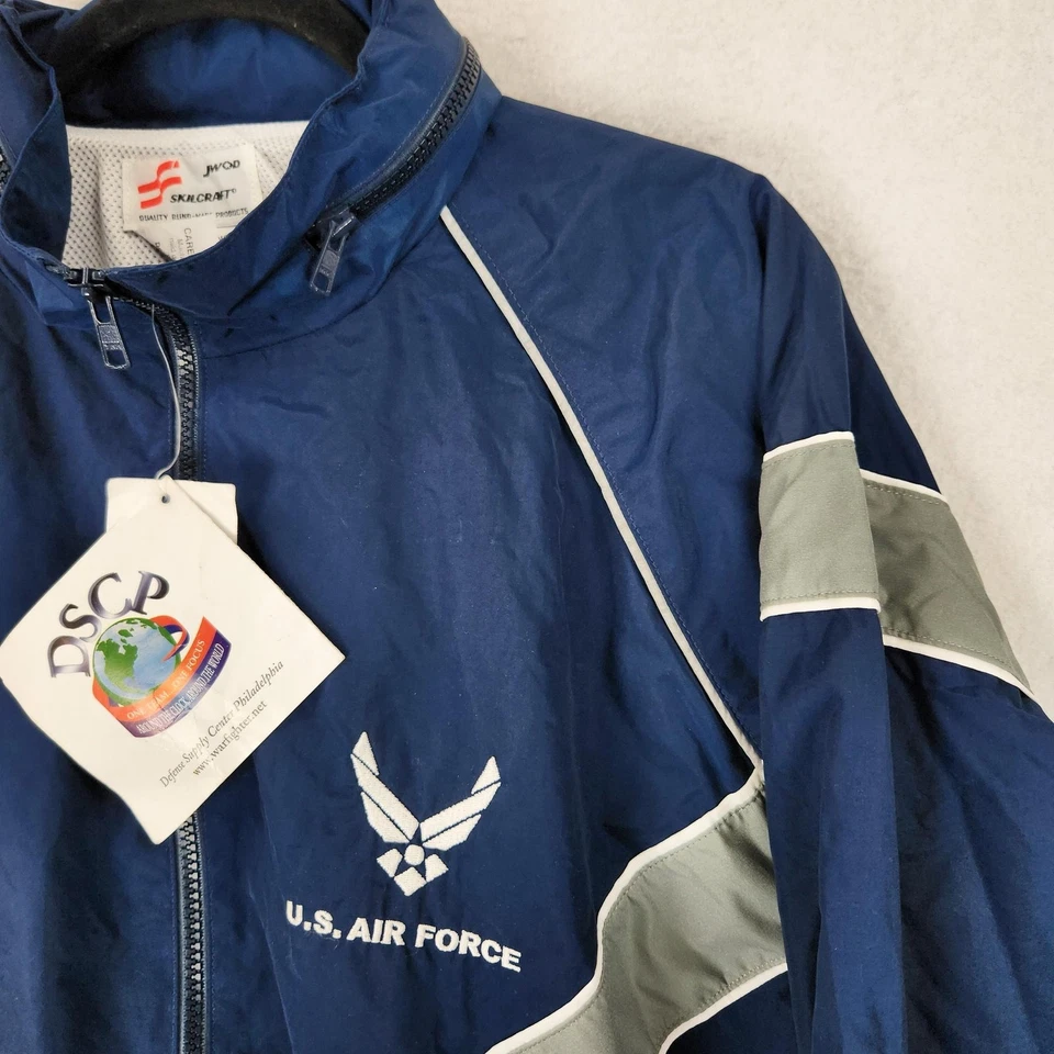 DSCP Jacket Mens XL Long Navy Blue U.S. Air Force PTU Full Zip Windbreaker NEW - Image 2 of 4