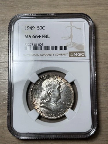 1949 Franklin Half Dollar NGC MS 66 + FBL Plus Grade Full Bell Lines
