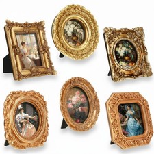 6 Pcs Mini Vintage Picture Frame Gold Tiny Picture Frames Bulk Ornate Antique...