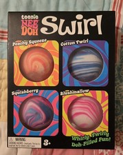 Nee Doh Teenie Swirl Four 4-Pack - Peachy, Cotton, Squish, Blush - Authentic
