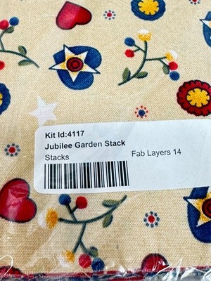 Jubilee Garden Stack Layer Cake: 14) 10'' x 10'' Squares, 100% Cotton Fabric