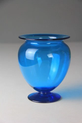 Carder Steuben No. 938 Celeste Blue Transparent Vase 5' H Rare!