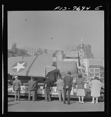 New York City NY 1942 Grumman Wildcat Airplane Columbus Circle Bond Drive