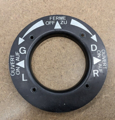 Aircraft Fuel Selector Placard French German