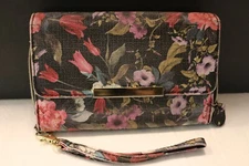 Black Floral Wristlet or  Wallet
