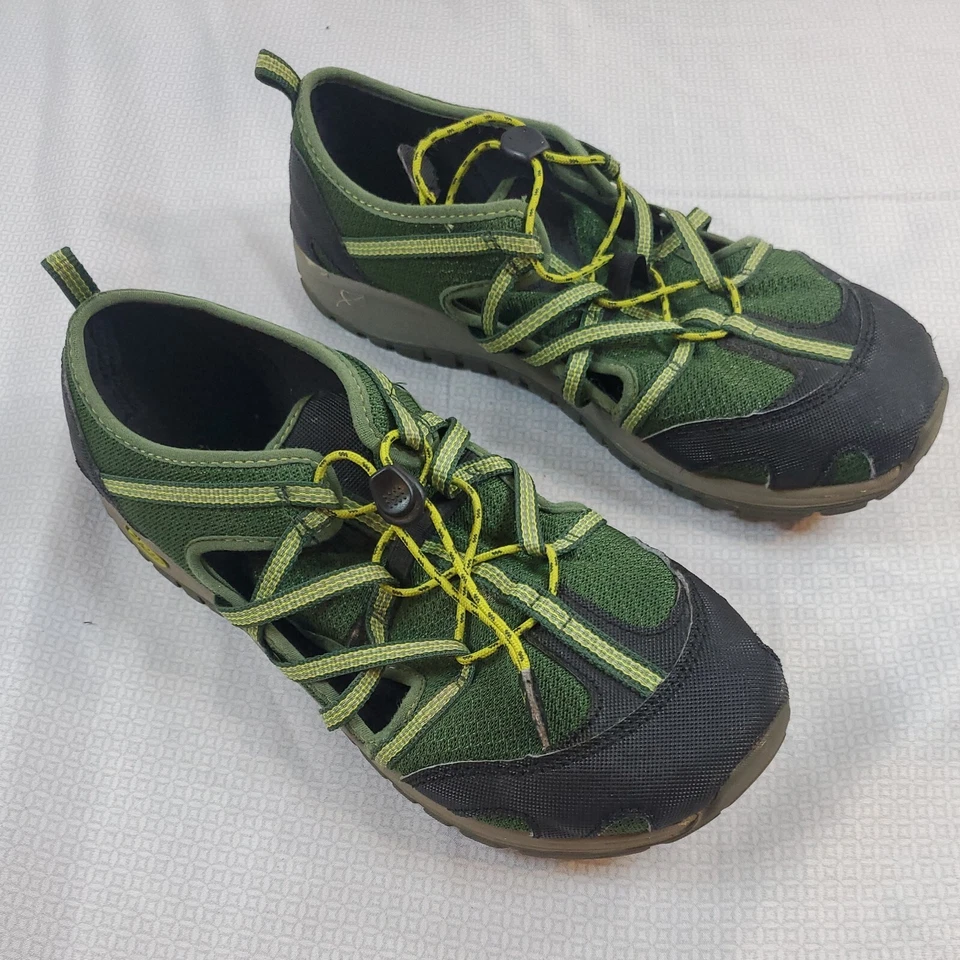 Sandalias Chaco Water Shoes 0115 Verde Negro Jóvenes Niños Talla 6 Sin cordones Secado Rápido Foto 2 de 4