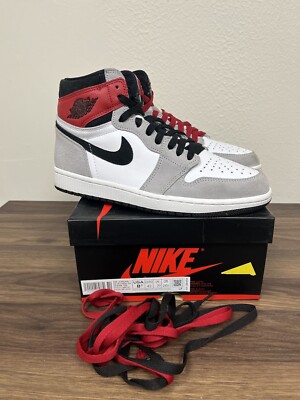 Nike Air Jordan 1 High Light Smoke Grey size 8.5 555088-126 OG I Retro White 