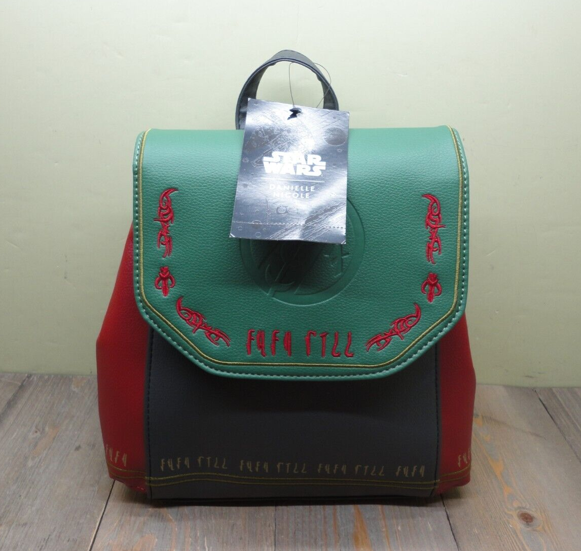 NWT Danielle Nicole x Star Wars Boba Fett Mini Backpack Purse Faux Leather Star Wars Boba Fett Bounty Hunter Danielle Nicole Mini  main image 4