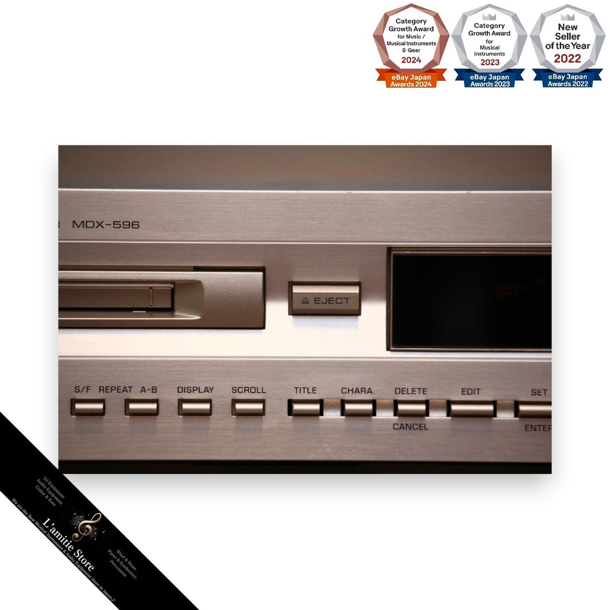 Yamaha MDX-596 MD Recorder Mini Disc Deck Player Gold Japan Yamaha MDX-596 MD Recorder Mini Disc Deck Player Gold Japan