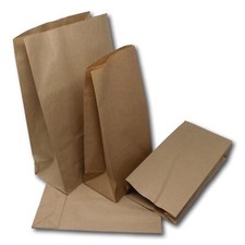Brown Kraft Paper SOS Grocery Food Takeaway Grab Bags without Handles