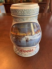 VINTAGE COORS 1997 BEER STEIN Seasons of the Heart 32oz Stoneware Mug Christmas