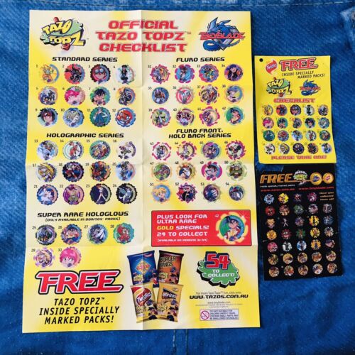TAZO beyblade Checklist Poster vgc & extra checklists. 2003 Rare Promotional￼ - Picture 1 of 4