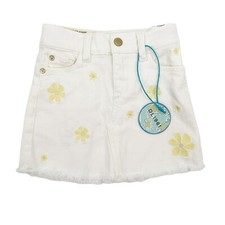 DL1961 Girls Size 3 Jenny Mini White Denim Skirt Embroidered Daisies