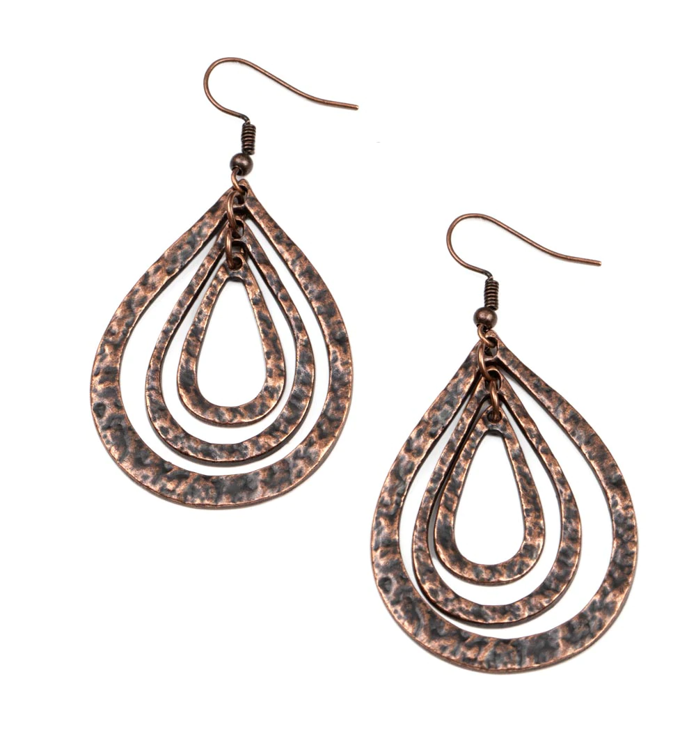 Paparazzi Plains Pathfinder Copper Earrings New