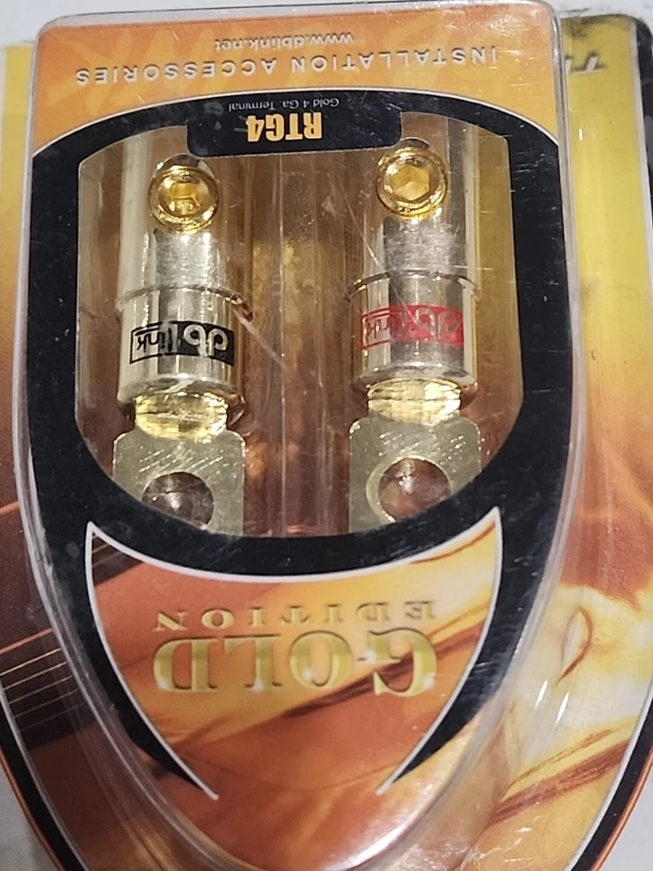 db Link Gold Edition RTG4 + & - 4 Ga. Ring Terminals w/Outer Protector Sleeves - Image 4 of 4