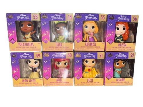 Lot of 8 Disney Funko Minis Ariel Jasmin Pocahontas Tiana SnowWhite Belle Merida