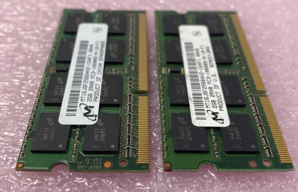 Lot( 2 ) 2GB Micron MT16JSF25664HZ-1G4F1 PC3-10600S DDR3 SO-DIMM 2Rx8 RAM - Image 3 of 4