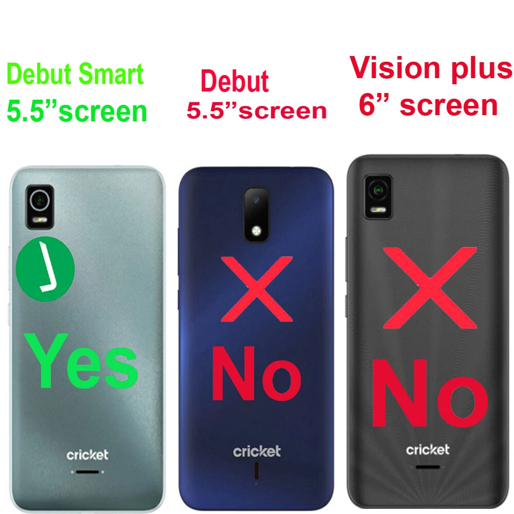 Phone Case for Cricket Debut Smart Shock Absorbing Case Tempered Glass Car Mount
