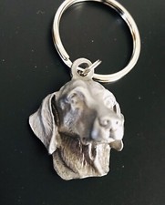 Pewter GOLDEN RETRIEVER Dog Head Puppy Silver Metal Keychain Fob K