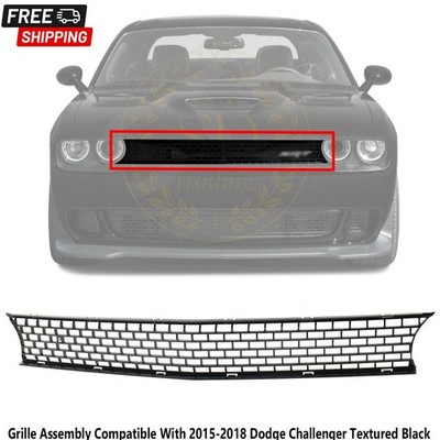 Front Grille Assembly Compatible With 2015-2018 Dodge Challenger Textured Black