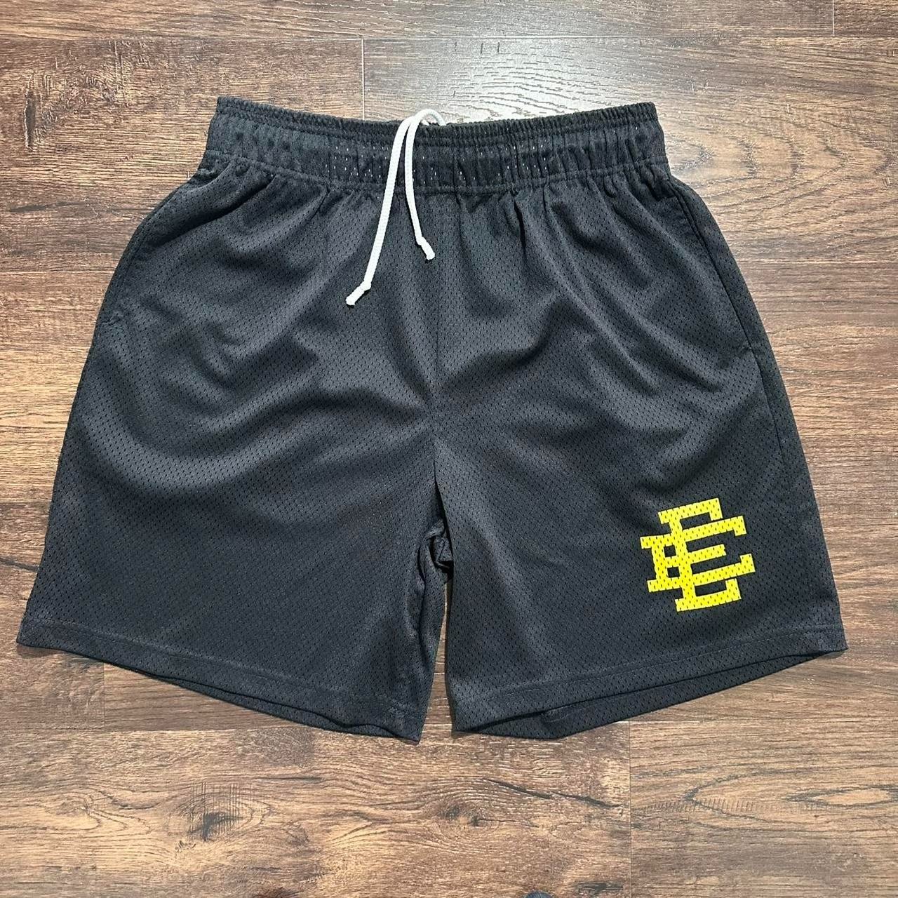ERIC EMANUEL EE Basic Shorts Black Yellow Mesh St… - image 1