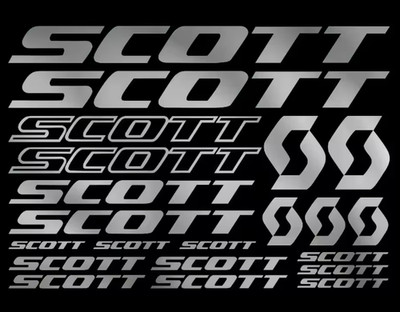 Scott Sticker Aufkleberset (No.16) 21 tlg silber 25cm MTB Decal